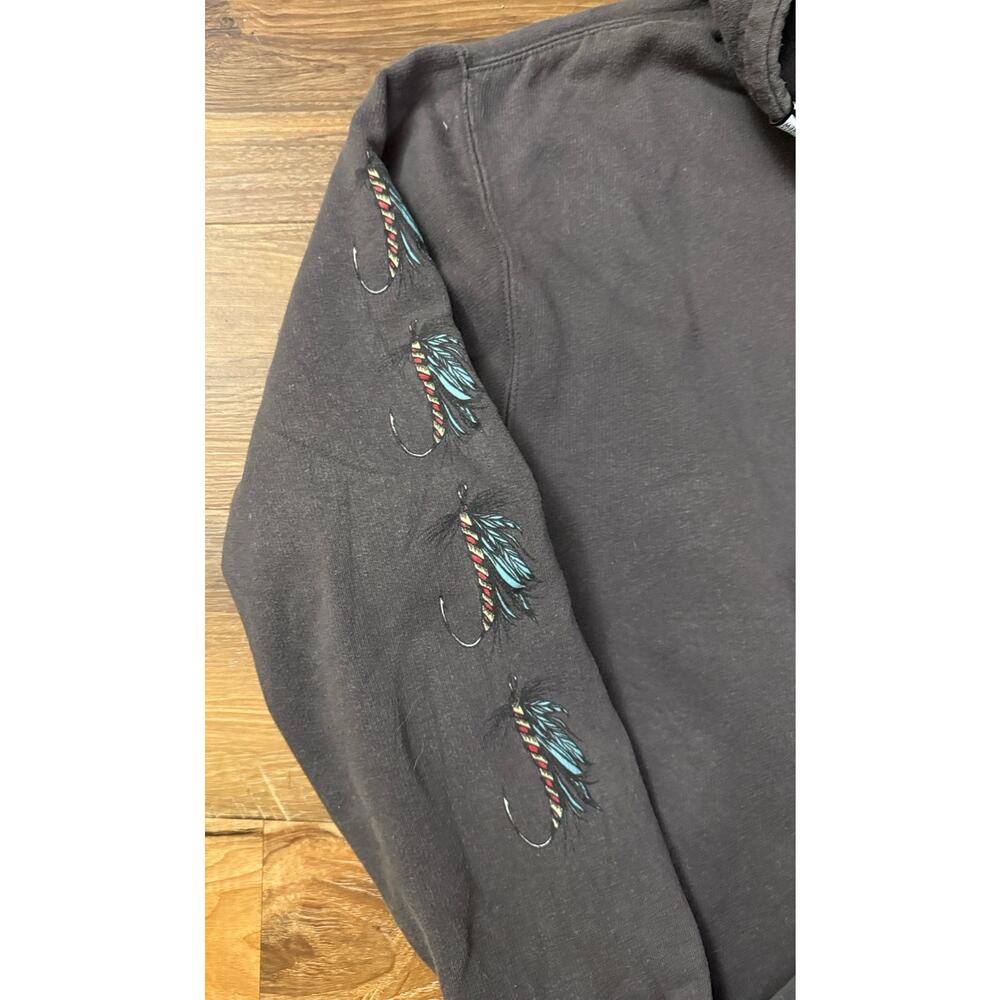 Salty Crew Hoodie Mens Medium M Grey Pullover Sweatshirt Outdoor Fishing - Picture 6 of 11